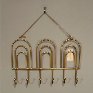“World Market” gold metal, triple arched wall jewelry holder - NWT